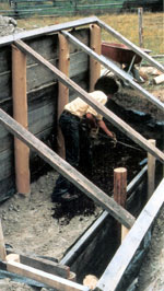 Das
                          B�schungstreibhaus von Oehler mit dem
                          Kaltluftgraben