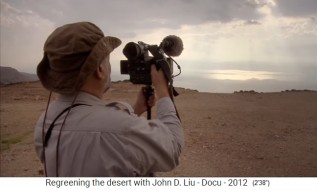 La meseta de Loess en
                        China, John D. Liu en el desierto de la meseta
                        de Loess - con agujero del sol