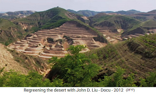 China, meseta de Loess, terrazas en
                      laderas soleadas