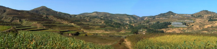 China, la meseta regenerada
                      de Loess en 2012, panorama