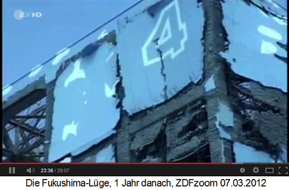 Atomkraftwerk
                Fukushima Daiichi, br�chige Fassade am Reaktor 4, Zoom
                der Nummer 4