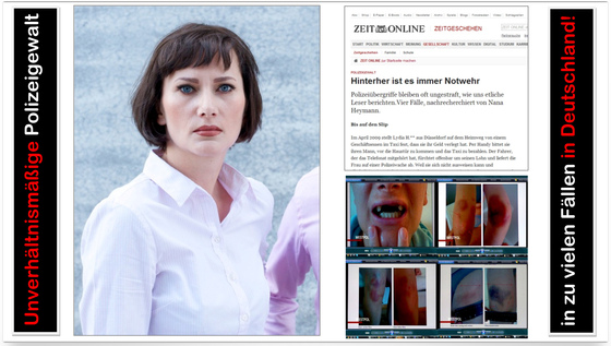 Polizeigewalt in
                        D�seldorf, NRW, Deutschland, Opfer Hannelore
                        Kraft aus Hamm, 22. April 2009