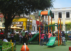 Playground castle with an
artificial lawn in Kennedy Park in Lima,
Peru Playground castle with an artificial
lawn in Kennedy Park in Lima, Peru