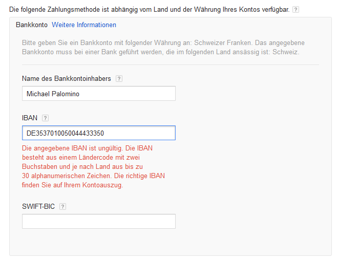 Screenshot
                        google adsense verweigert IBAN