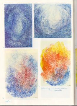 Tafel 67: Schicht�bungen 02 in
                          Bienenwachsfarben: Lichtg�nge und Feuer (5.-8.
                          Schuljahr)