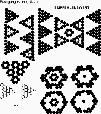 Grossmuster in der Fussg�ngerzone von
                          Nizza
