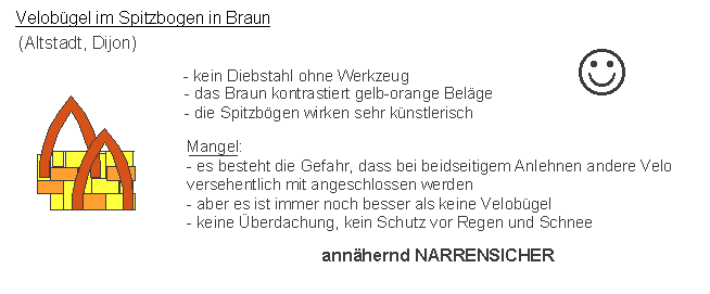 Dijon: Velob�gel im
                      Spitzbogen, braun