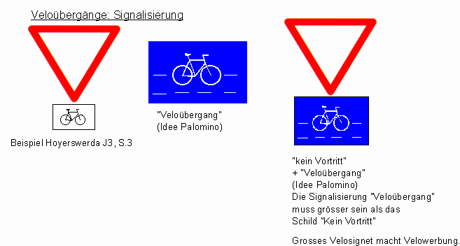 Signalisation von Velo�bergang /
                          Fahrrad�bergang ohne Text, Hoyerswerda,
                          Palomino